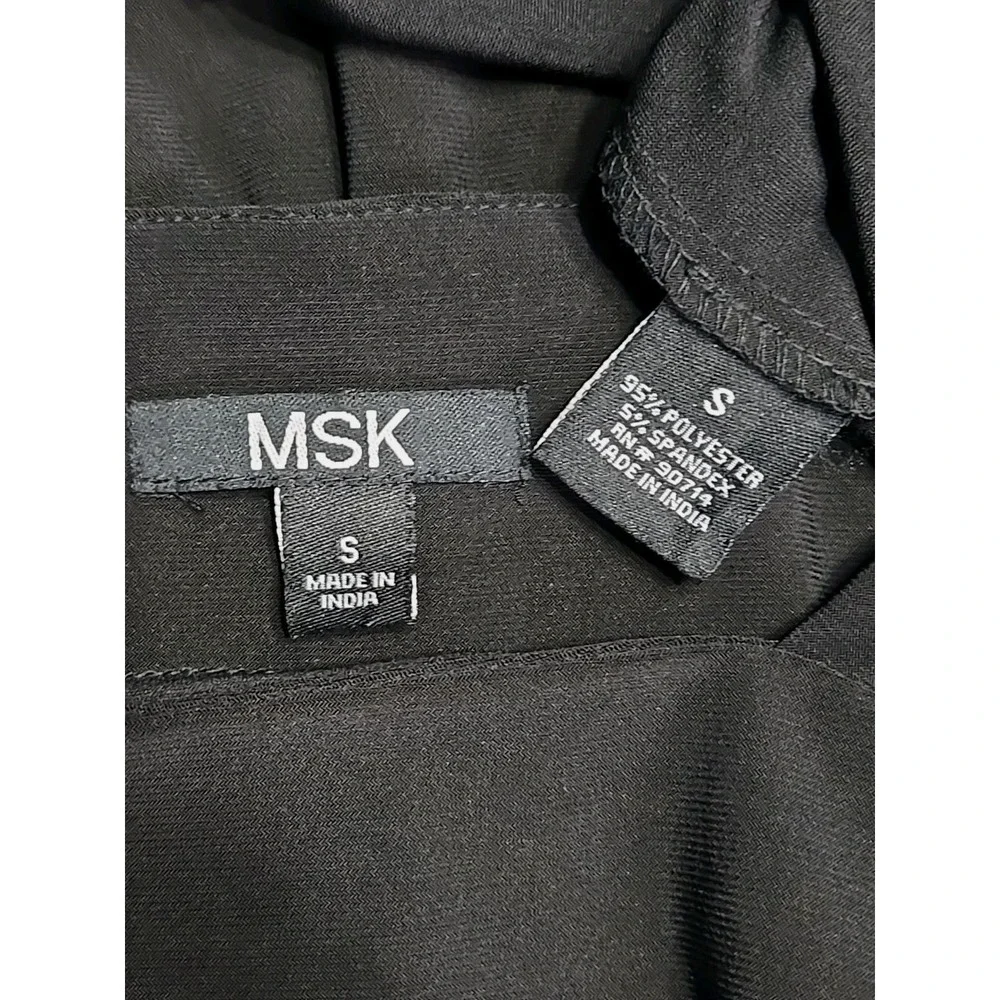 MSK Black Dress Open‎ Shoulder Sheath Size Small S Pullover